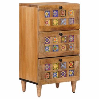 vidaXL Aparador Natural 40 X 33 X 75 Cm Madera De Mango Maciza Vidaxl