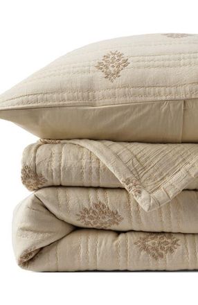 Lands End Embroidered Matelasse Bed Coverlet in Ivory Medallion Floral at Nordstrom, Size Full/queen