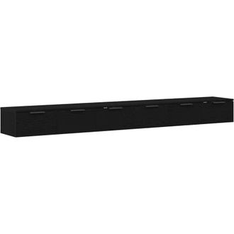 vidaXL Vidaxl - Mueble De Pared Con Caj&oacute;n 2 Pcs Roble Negro 102 X 30 X 20 Cm