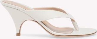 Gianvito Rossi Sofia Thong Mule in White Calf Leather at Nordstrom, Size 41.5