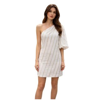 Simona Corsellini One-shoulder Korte Jurk - Dames - Korte kleedjes - Wit - L - Kleedjes