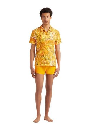 Vilebrequin Mens Palm Leaves Printed Terry Polo in Mangue at Nordstrom, Size X-Large