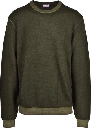 Sun 68 Green Merino Wool Crewneck Sweater