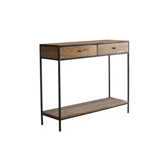 Tikamoon Consola de acacia maciza y metal
