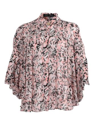 Proenza Schouler printed-pattern short-sleeve blouse - women - Cotton - 4 - Pink