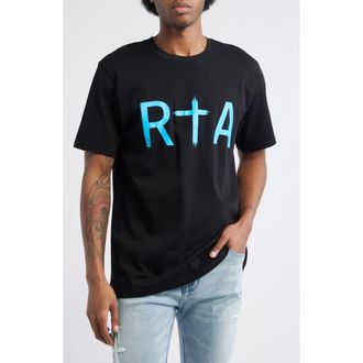 Rta Liam Regular Fit Cotton Logo Graphic T-Shirt in Black Blue at Nordstrom, Size Xxx-Large