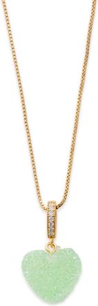 Crystal Haze Jelly Heart 18kt Gold-plated Necklace - Green - One Size