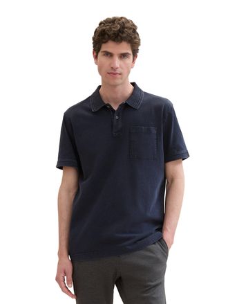 Tom Tailor Poloshirt TOM TAILOR, Herren, Gr. S, blau (sky captain blau), Jersey, Obermaterial: 100% Baumwolle, unifarben, regular fit taillenbedeckt, ohne Aussch