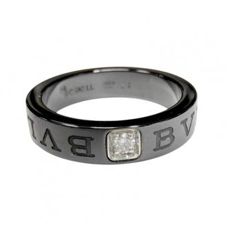 Bulgari Bvlgari Bvlgari Black White Gold (18K) Ceramic Band Ring (Pre-Owned)