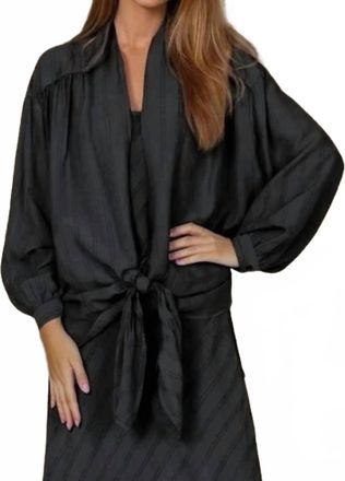 Maven West Tie-Front Shawl Jacket In Black