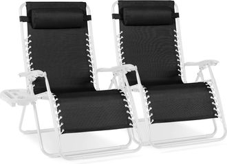 Best Choice Products Set of 2 Extra Wide Zero Gravity Lounge Chair Recliners w/ Cup Holder