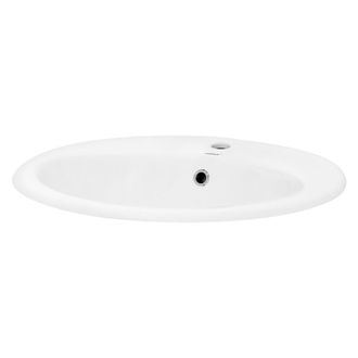 ML Design Lavabo cer&aacute;mica lavamanos com&uacute;n pila para aseo de ba&ntilde;o ovalado