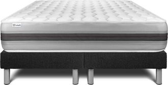 VITALIT Vitalit - Base Tapizada Negro + Colch&oacute;n Con Muelles Y Viscoel&aacute;stica 2x100x200