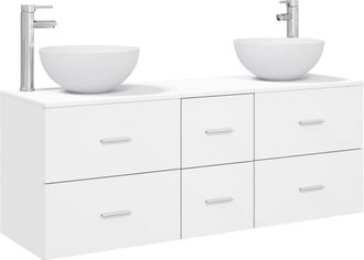 vidaXL Juego De Muebles De Ba&ntilde;o 3 Uds. Blanco 49,5 X 41 X 64,5 Cm Vidaxl