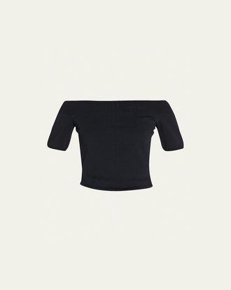 Alexander McQueen Knit Off-the-Shoulder Top