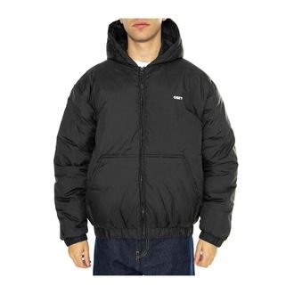Obey Hooded Jacket - Heren - Winterjassen - Zwart - L - Polyester - Jassen