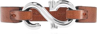 Ferragamo Leren Armband - Heren - Armbanden - Bruin - S - Leer - Accessoires