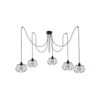Netlighting Luna Cluster Pendant Ceiling Light Black 5x E27
