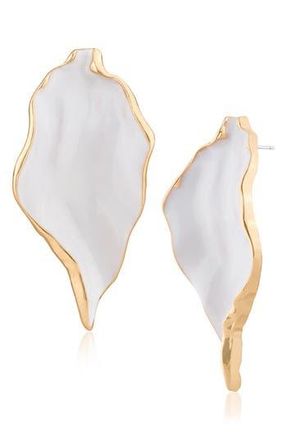 Jardin Irregular Iridescent Statement Earrings in White/Gold at Nordstrom Rack