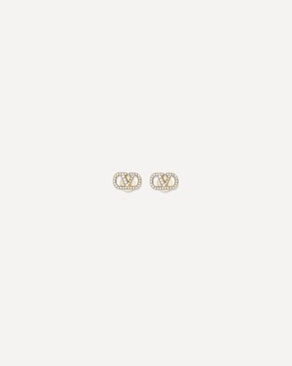 Valentino Garavani VLogo Signature Earrings in metal and Swarovski crystals Female UNI