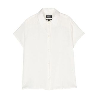 A.P.C. A.p.c., Dames, Blouses & Shirts, Wit, Maat: M Linnen