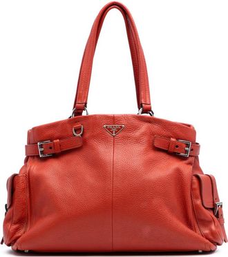 Prada Pre-owned Prada Vitello Daino Side Pocket Tote Ladies TELLLR33K9SGI1RE