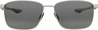 Maui Jim 58mm Polarized Square Sunglasses in Silver/Black/Grey at Nordstrom Rack