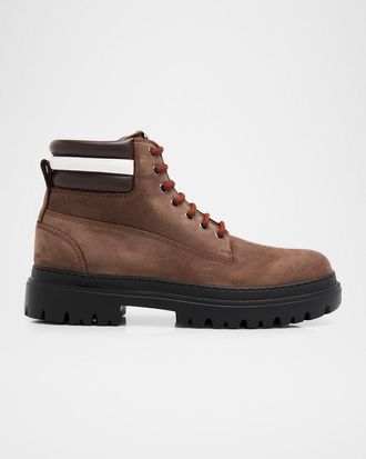 Bally Mens Hallen Suede Combat Boots