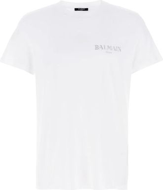 Balmain Cotton T-shirt - Heren - T-shirts - Wit - M - Katoen - Tops