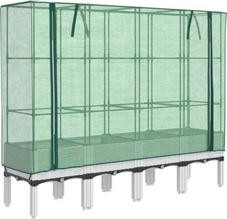 vidaXL Arriate Con Cubierta Invernadero Aspecto Rat&aacute;n 160x40x140 Cm Vidaxl