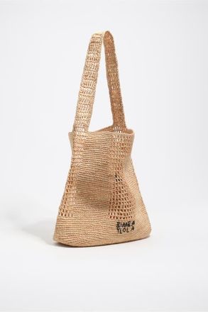Bimba & Lola Raffia Woven Shoulder Bag in Natural at Nordstrom