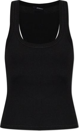 Jacquemus Tops, Dames, Zwart, S, Katoen, The Gros Grain Tank Top
