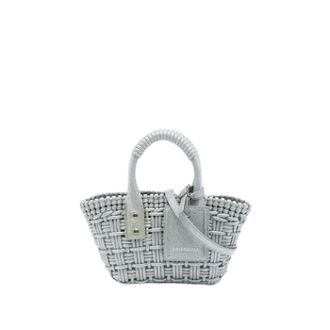 Balenciaga Pre-owned Gevlochten Satchel - Dames - Vintage Mini Tas - Grijs - ONE Size - Leer - Vintage