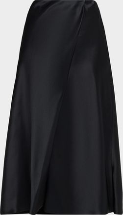 Khaite Demi Satin Midi Wrap Skirt