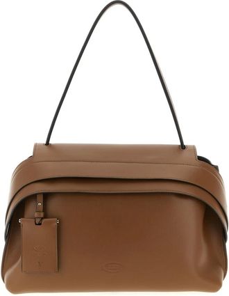 Tod's Tassen, Dames, Bruin, ONE Size, Leer, Wave Schoudertas