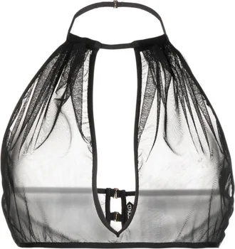 Tom Ford sheer halterneck cropped top - women - Elastane/Polyester/Polyamide/Polyurethane - L - Black