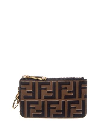 Fendi Fendi Ff Logo Key Ring Leather Pouch