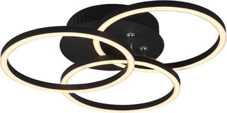 Trio Leuchten Plaf&oacute;n 3 C&iacute;rculos Regulables Led Dimmer Circle Black Trio Lighting
