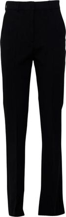 Sportmax Rechte broek - Dames - Straight fit broeken - Zwart - 2XS - Wol - Broeken