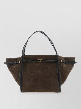 Tod's tim medium suede shopping shoulder bag