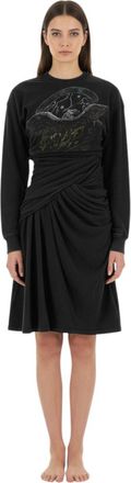 Diesel Black Crew Neck Knee Length Dress