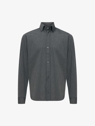 Genti Monogram Overhemd Box Fit | Donkergrijs