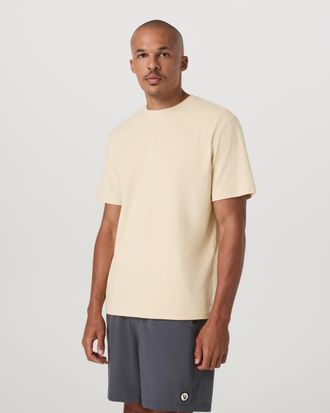 Vuori Clothing Short Sleeve Vuori Heavyweight Cotton T-Shirt - Relaxed Fit | Sandstone | Medium