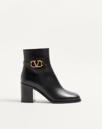 Valentino Garavani Stivaletto VLogo Signature In Vitello 75Mm Donna NERO 35.5