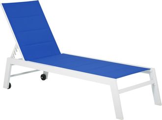 Happy Garden Happy Garden - Tumbona Barbados En Textileno Azul Estructura De Aluminio Blanco