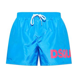 Dsquared2 Beachwear, male, Blue, Size: 2XL Logo Swim Shorts