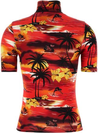 Coperni Womens T-Shirt Red Viscose Elastane