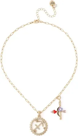 Betsey Johnson Gemini Charm Pendant Necklace in Purple-Sagittarius at Nordstrom