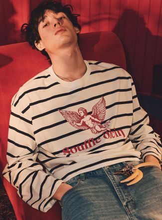 Djab Mens Striped graphic T-shirt