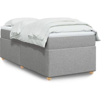 vidaXL Vidaxl - Cama Box Spring Con Colch&oacute;n Tela Gris Claro 90x200 Cm